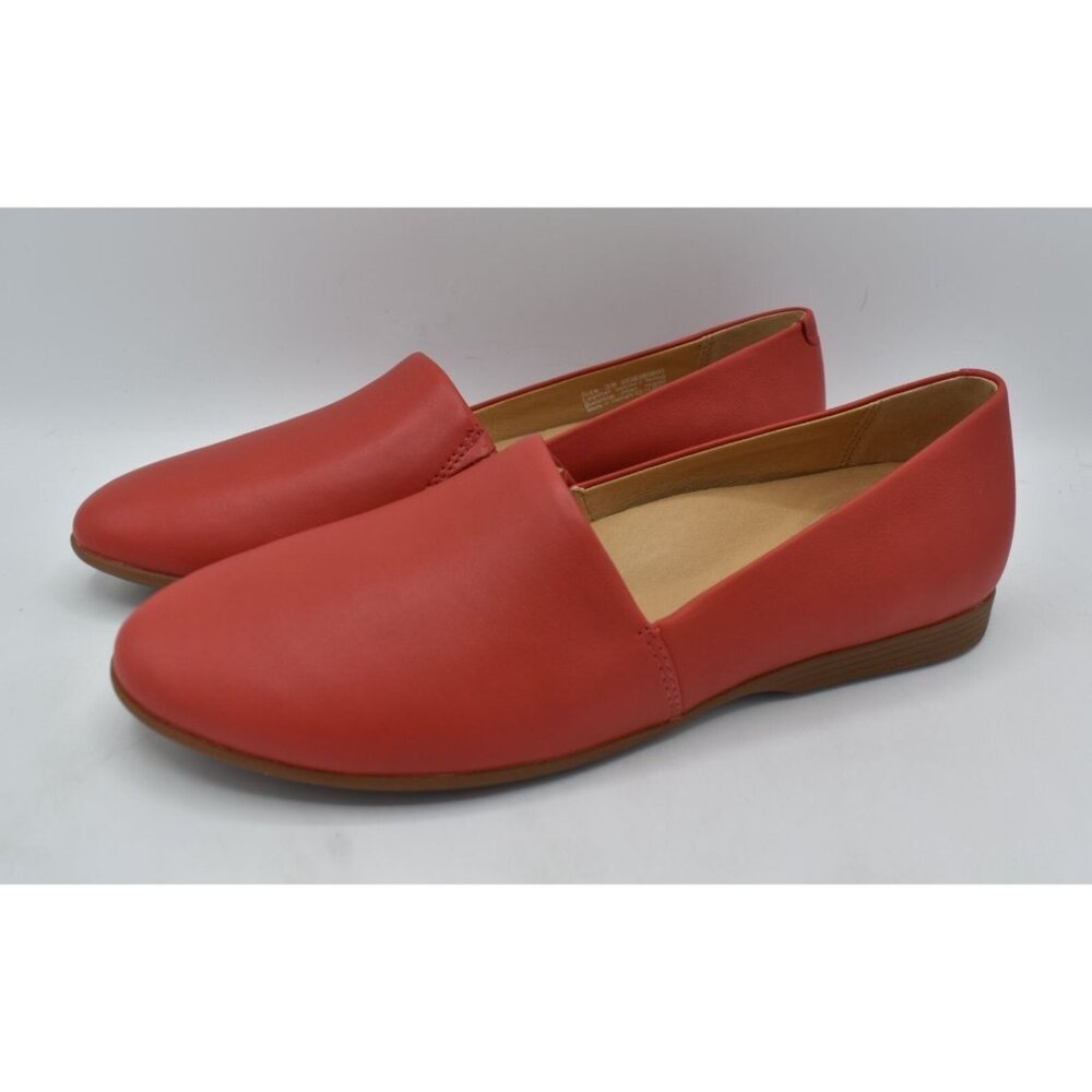 Dansko Women's Coral Red Leather Slip-On Flats
